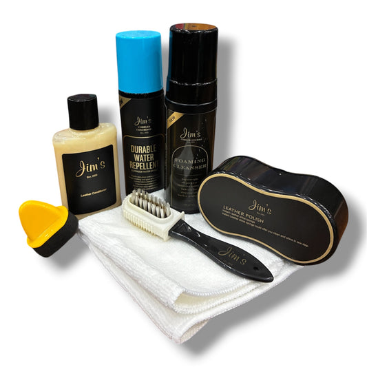 Super Bag Bundle (Leather polish, 4oz Jim’s Juice, Jims shield, Patent leather cleaner)